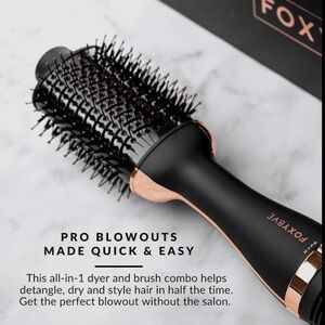 Foxybae Black and Rose Gold Hair Dryer Brush. New no box.